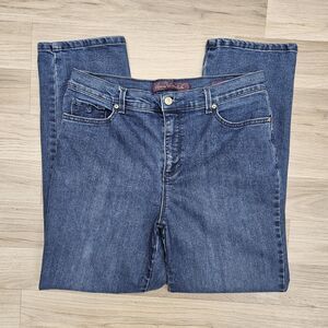 Gloria Vanderbilt Womens Blue Amanda Straight Leg Jeans Size 12